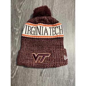 Virginia Tech Hokies Beanie Logo NCAA New Era Adult Puff
